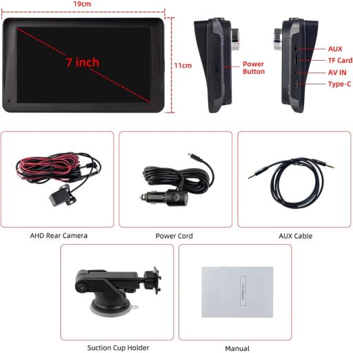 CUQI 7-inčni bežični CarPlay Android Auto zaslon 2K kamera Bluetooth