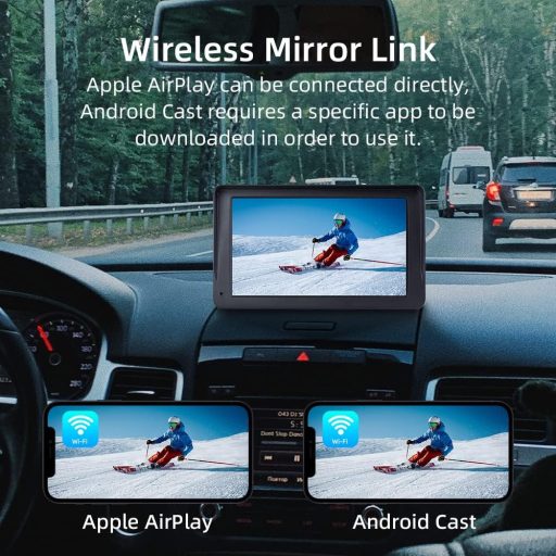 CUQI 7-inčni bežični CarPlay Android Auto zaslon 2K kamera Bluetooth