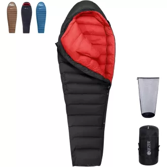   QEZER 650-es Lúdtoll Téli Hálózsák -30°C-ig, Kempinghez és Hegymászáshoz