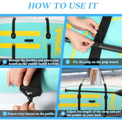 PPXIA Remen za nošenje daske za surfanje s naramenicom, Remen za nošenje SUP daske za veslanje s držačem vesla