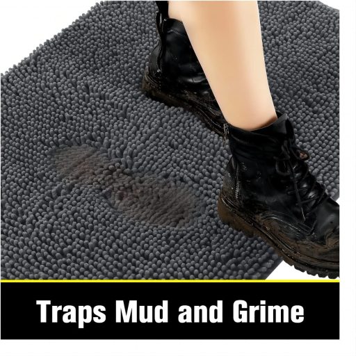 YOOTUKL Chenille Fürdőszobai Kilépő Szürke 50x80cm Csúszásmentes Mosható