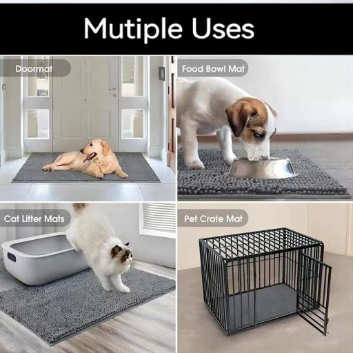 YOOTUKL Chenille Fürdőszobai Kilépő Szürke 50x80cm Csúszásmentes Mosható