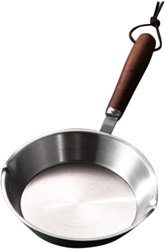 Kichvoe 16 cm Mini Serpenyő - Rozsdamentes Acél Tojás, Palacsinta és Omlett Sütő - Kompakt Konyhai Eszköz Otthoni és Kempingezéshez