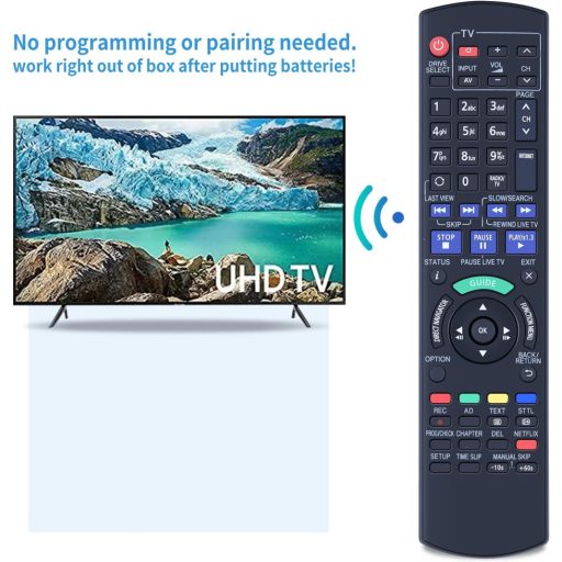 Telecomanda de substituție N2QAYB000780 compatibilă cu modelele Panasonic DVD HDD Recorder DMR-HWT230, DMR-HWT130, DMR-HW120EBK