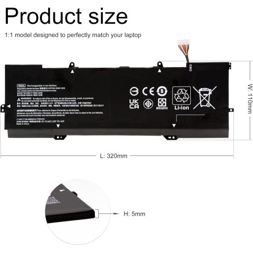 BLESYS YB06XL 84.08Wh Laptop Akkumulátor HP Spectre x360 15-bl1xx 15-ch0xx Notebookhoz