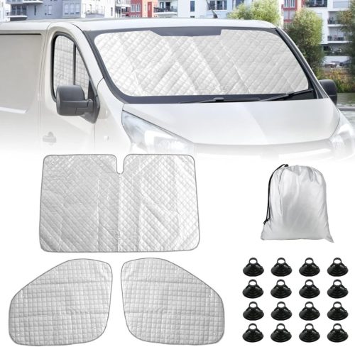 Tepelná izolácia / termoizolačná clona na okná Renault Trafic - 3-dielna sada, skladacia, hliníková