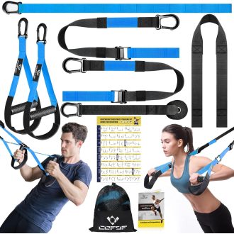   COFOF Sling Trainer teljes testedzéshez otthoni edzőgéphez karabinerrel és hordtáskával