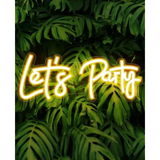   Lampă Neon LED de Perete Arrinew Lets Party, Alimentare USB, 38,5x15cm