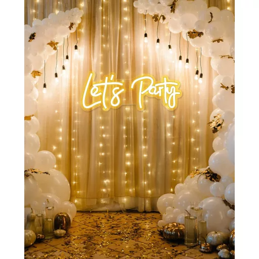 Arrinew Lets Party LED Neon Fali Lámpa USB Táplálás 38,5x15cm