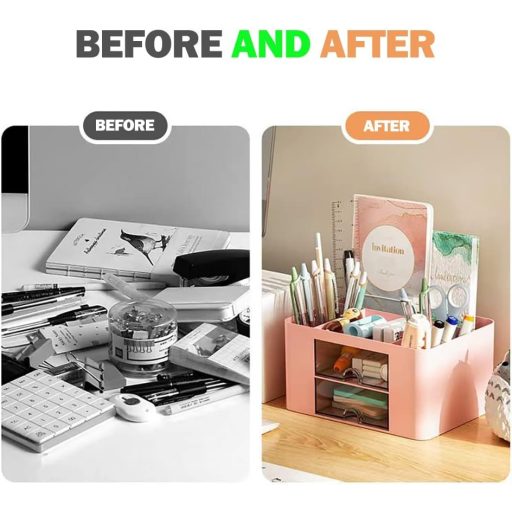 Wlevzzor stolni organizator sa 6 pretinaca i ladicom, rozi držač za uredski pribor