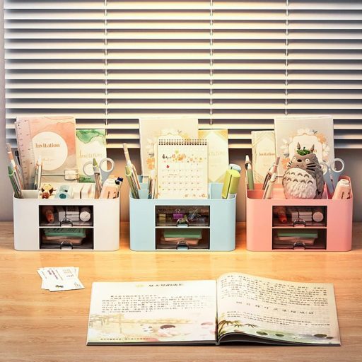 Wlevzzor stolni organizator sa 6 pretinaca i ladicom, rozi držač za uredski pribor