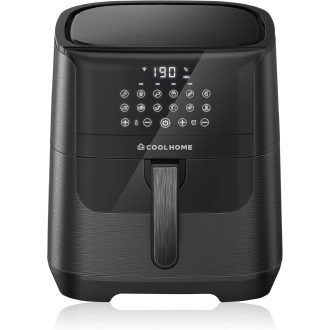   CoolHome AF23 XXL Deluxe Forrólevegős Sütő - 6,5 Literes Kerámia Bevonatú Airfryer - Előre Beállított Programokkal - Fekete