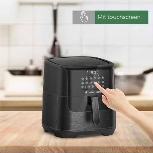 Teplovzdušná fritéza CoolHome AF23 XXL Deluxe - 6,5 litrová s keramickým povrchom - S prednastavenými programami - Čierna