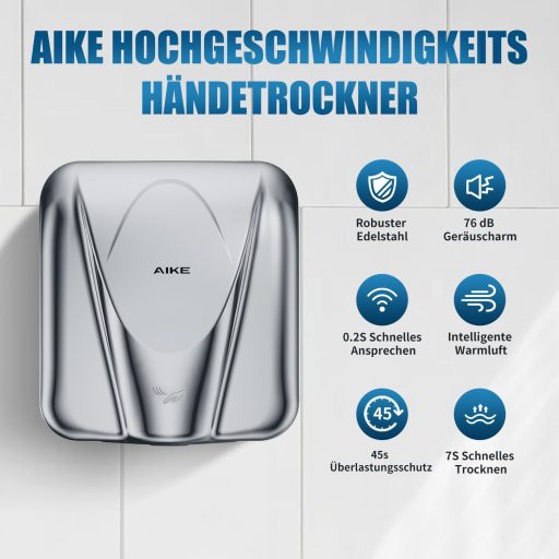 AIKE Kereskedelmi Kézszárító Rozsdamentes Acél Magas Teljesítmény 220V