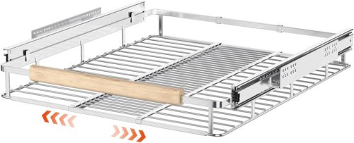 SANNO Raft Extensibil Organizator de Bucătărie - Sistem de Depozitare Extensibil Sub Chiuvetă 43-71 cm cu Funcție Glisantă