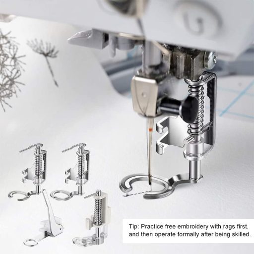 Cerioll Set stopica za šivaći stroj za slobodno kretanje, 4 komada, metalni, za prošivanje i vezenje