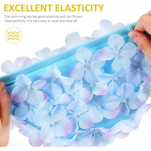 VANZACK Vintage Virág Úszósapka Nőknek, Retro Fürdőcsapka 2 Darab