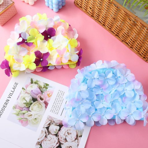 VANZACK Vintage Virág Úszósapka Nőknek, Retro Fürdőcsapka 2 Darab