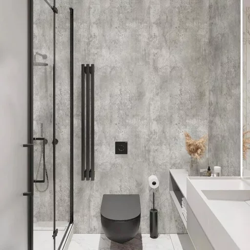 Samolepiaca nábytková fólia Fantasnight s betónovým vzhľadom, 60x600 cm, sivá matná