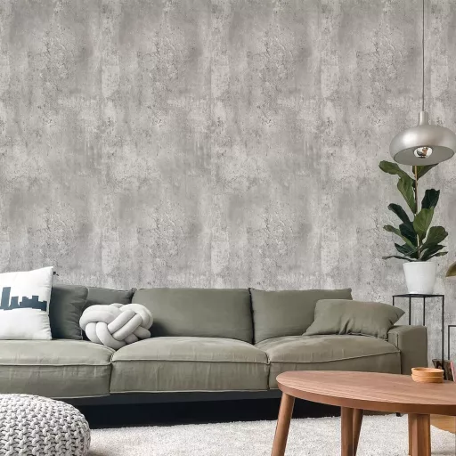 Folie autoadezivă pentru mobilă Fantasnight, aspect beton, 60x600cm, gri mat