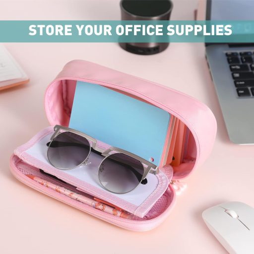 RAVEGO nagy kapacitású tolltartó lányoknak fiúknak diákoknak rózsaszín szervezőtáska