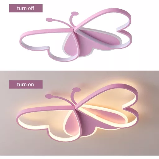 GHiycotdl Pillangó Mennyezeti Lámpa - Modern Szabályozható LED Gyerekszoba Világítás 50 cm, Fehér, 3000K-6500K Színhőmérséklet, Hálószobába,