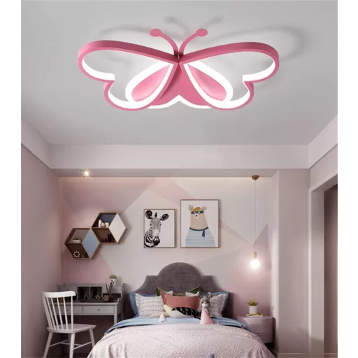 GHiycotdl Pillangó Mennyezeti Lámpa - Modern Szabályozható LED Gyerekszoba Világítás 50 cm, Fehér, 3000K-6500K Színhőmérséklet, Hálószobába,