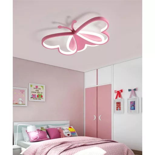 GHiycotdl Pillangó Mennyezeti Lámpa - Modern Szabályozható LED Gyerekszoba Világítás 50 cm, Fehér, 3000K-6500K Színhőmérséklet, Hálószobába,