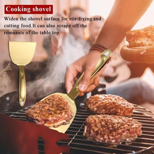 Berglander arany grillezés szett 5 részes rozsdamentes acél grill eszköz hőálló