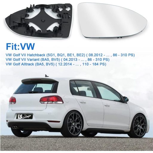 Oglindă dreapta încălzită URAQT pentru Golf 7, sticlă convexă asferică