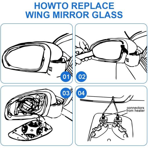 URAQT Golf 7 jobb oldali fűthető tükör konvex üveg aspherikus