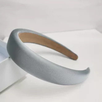   Duories szatén fejpánt széles karimával nőknek és lányoknak szürke