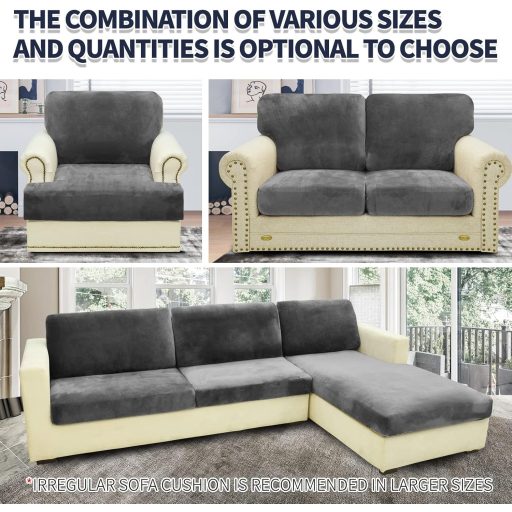 CHELZEN sivý elastický poťah na sedadlo pre 1-miestnu rohovú pohovku v tvare L