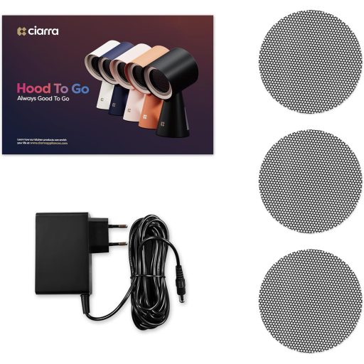 CIARRA CBPHW01 Mini Aspirator Portabil de Bucătărie - Alb, de Masă, cu 2 Viteze, Lumină LED, pentru Camping, Rulotă, Gri