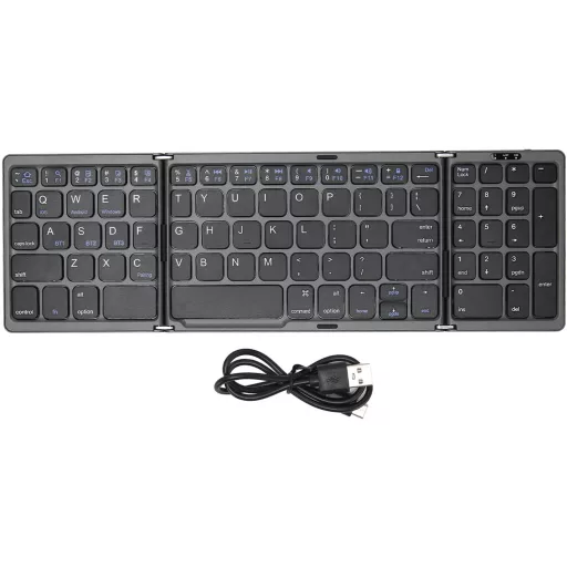 VBESTLIFE Összecsukható Bluetooth Billentyűzet 81 Gomb Vezeték Nélküli Hordozható USB-C