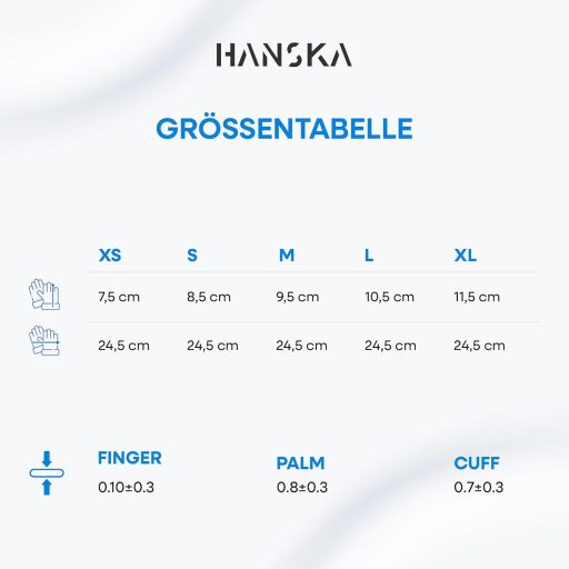 HANSKA Kék Nitril Kesztyű Púdermentes 100db L Méret Orvosi Élelmiszer