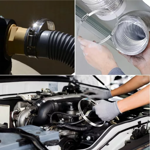 NEBURORA Sada hadicových spôn 194-216 mm, 4 ks Nastaviteľné nerezové rúrkové spony pre ventiláciu a automobilové použitie