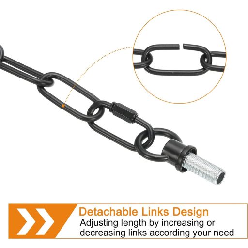 PATIKIL Lanț de suspensie pentru candelabru/lampă, 3 m, sarcină maximă 30 kg, negru