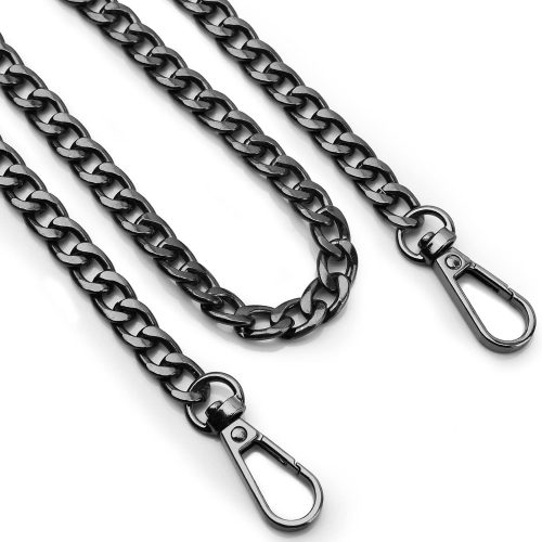 LUCKNIGHT Fém Táska Lánc 120 cm - Fekete Válltáska Pánt Karabiner Csattal, Alumínium Ötvözet Váll Heveder Női Kézitáskákhoz, Pénztárcákhoz