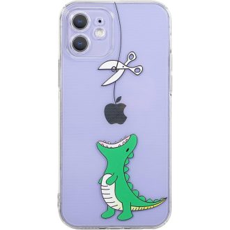   CHEORFAY iPhone 12 Puzdro Priehľadný Silikónový TPU Nárazuvzdorný Ochranný Kryt s Vzorom Dinosaurov Kompatibilné s iPhone 12/12 Pro Flexibilný Obal