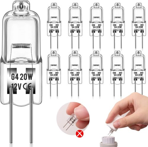 Pachet Becuri Halogen Unnderwiss G4 (10 buc) - 12V 20W 2800K Alb Cald, Dimmabile, Pentru Lustre, Bucătărie, Rulotă, 2000