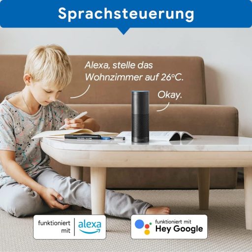 BEOK CONTROLS WiFi Okos Termosztát Padlófűtéshez Programozható Digitális Szobatermosztát 230V Alexa Kompatibilis Fehér