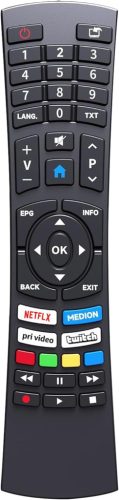 FOXRMT RC1822 Univerzálny diaľkový ovládač pre Medion Ultra HD Smart TV - s tlačidlami Netflix a Prime Video, 10m dosah, predkonfigurovaný,