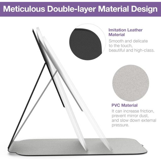 Kintion LED kozmetické zrkadlo, stolové, otočné o 360° s 3-farebným osvetlením