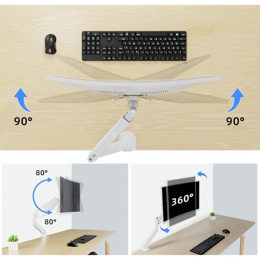 Suptek Gázrugós Monitor Kar 17-27 Colos Asztali Tartó VESA 75/100mm