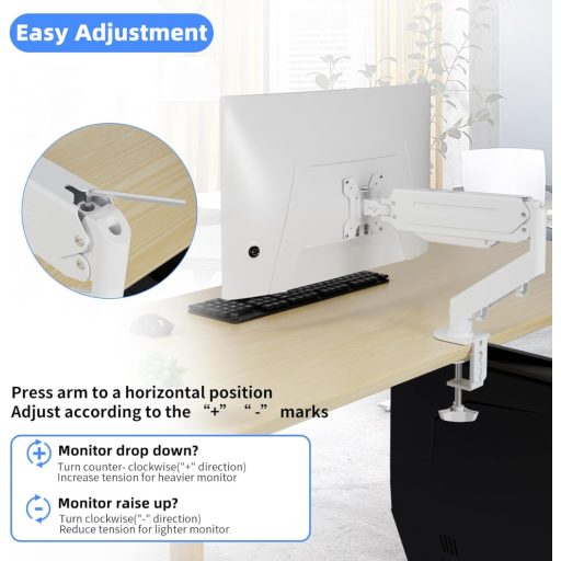 Suptek Gázrugós Monitor Kar 17-27 Colos Asztali Tartó VESA 75/100mm