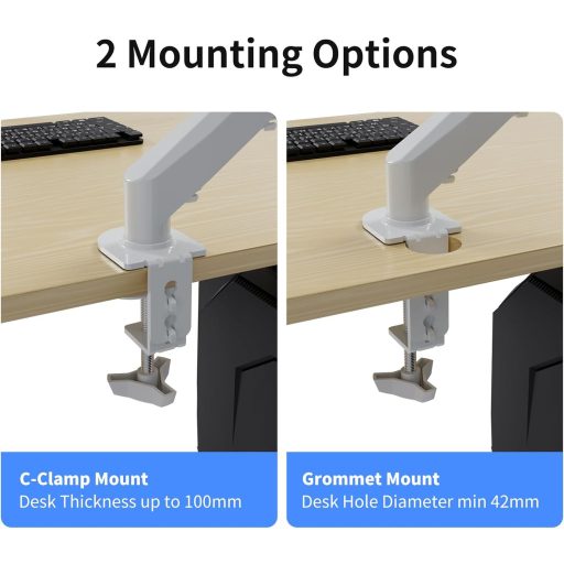 Suptek Gázrugós Monitor Kar 17-27 Colos Asztali Tartó VESA 75/100mm