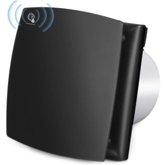   Hose Vary 150mm fekete fürdőszobai ventilátor párazáró szeleppel és visszacsapó lappal