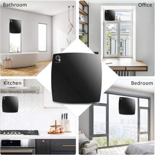 Hose Vary 150mm fekete fürdőszobai ventilátor párazáró szeleppel és visszacsapó lappal