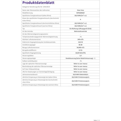 Hose Vary 150mm fekete fürdőszobai ventilátor párazáró szeleppel és visszacsapó lappal